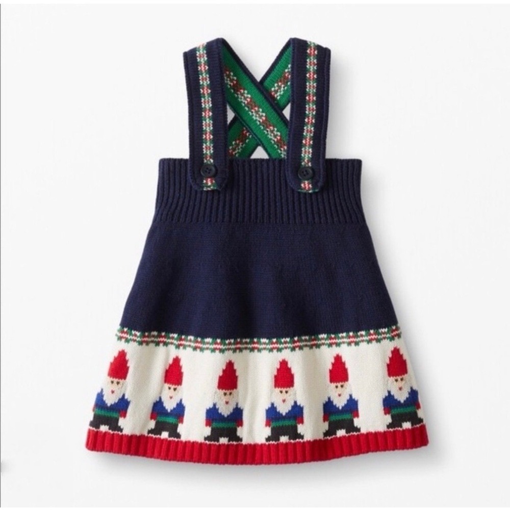 Hanna Andersson Gnome Sweet Gnome Sweater Jumper Dress Baby Girls 12-18M 75